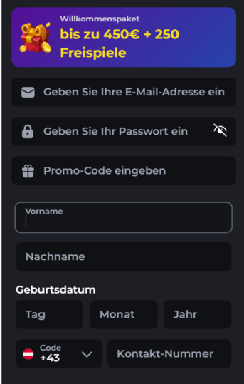 Anmeldeformular BetonRed Casino Anmeldeformular – Jetzt in 2 Minuten registrieren und 100% Willkommensbonus sichern